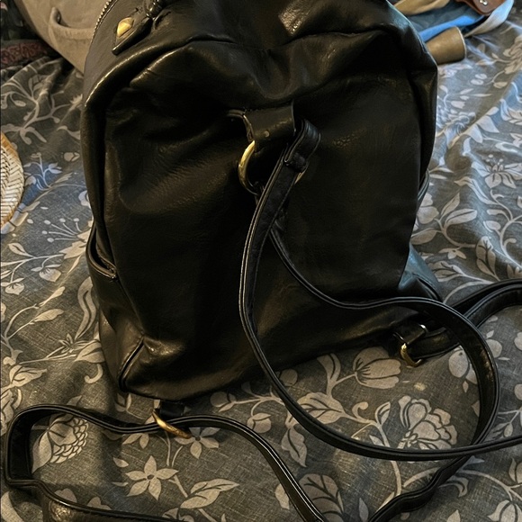Black Backpack EUC Vegan Lessons Gold Hardware - Picture 8 of 8